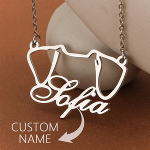 Duoying Prata Pássaro Anjo Asas Cão Orelha Colar Personalizado Natal Presente Nome Colar - Product Image 5