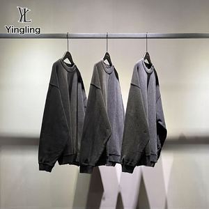 Yingling เสื้อสเวตเตอร์แบบสวมศีรษะของผู้ชายหรูหรา420กรัมเสื้อกันหนาวมีฮู้ดเทอร์รี่ขนแกะโอเวอร์ไซส์ - Product Image 1
