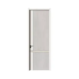 Waterproof Interior White Bedroom WPC Door UPVC Wooden Door Design With Door Frame For Hotel By Chinese Manufacturer