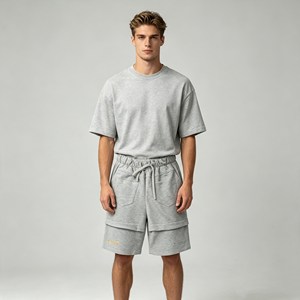Shorts pour hommes déchirés avec cordon de serrage, couleur unie, respirants, 100 % coton, taille mi-haute, shorts personnalisés ODM pour hommes - Product Image 3
