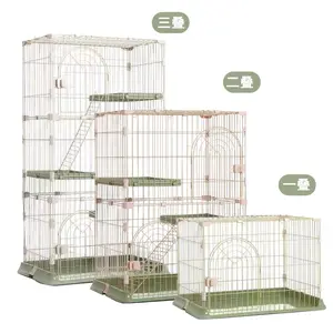 New Arrivals Stainless steel Multi-size Pet Cage Matcha Colors Eco-friendly Paint Indoor Cat House Large Pet Cat Cage