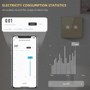 Interruptor de pared inteligente WiFi tuya recientemente desarrollado, interruptor de luz inteligente ZigBee con línea <span class=keywords><strong>neutra</strong></span> para consumo de energía - Product Image 4
