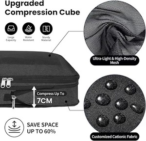 Ensemble de 8 cubes de compression en nylon pour bagages, design entièrement ouvert et visible, organiseur de bagages, sacs de <span class=keywords><strong>voyage</strong></span> tendance, essentiels de <span class=keywords><strong>voyage</strong></span> - Product Image 2
