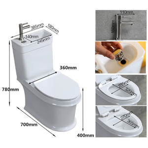 Chaozhou 2 en 1, toilette en céramique monobloc, <span class=keywords><strong>WC</strong></span> et lavabo combinés, économie d'eau et d'espace - Product Image 2