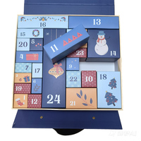 Boîtes cadeaux calendrier de l'avent magnétiques avec logo personnalisé, revêtement UV, gaufrage, carton recyclable et écologique pour Noël