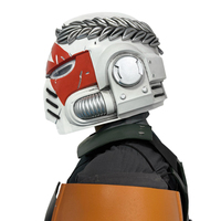 Casque de guerrier haut de gamme en résine pour déguisement d'Halloween avec lumière LED, masque de cosplay de soldat portable, vente en gros