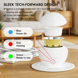 เครื่องอุ่นแว็กซ์ Waxkiss รุ่นใหม่ DualCare Wax Warmer Pro 2-in-1 ดีไซน์ไร้สาย พร้อมไฟ LED แสดงสถานะ ละลายแว็กซ์เร็วภายใน 20-30 นาที สำหรับใช้ในบ้านและร้านเสริมสวย - Product Image 4