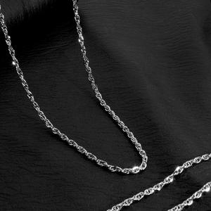 Collar de Cadena de Acero Inoxidable Plateado Simple, Estilo Hiphop, Unisex, Joyería de Moda al por Mayor - Product Image 5
