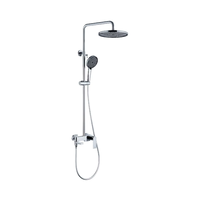 Ensemble de robinet de salle de bain en laiton de haute qualité mitigeur de douche à colonne polie et système de douche à effet pluie avec noyau de vanne en céramique