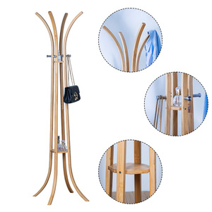 Bamboo Folding <b>Table</b> Round <b>Trestle</b> Base Minimalist Design Outdoor Use Medium Size - Product Image 2