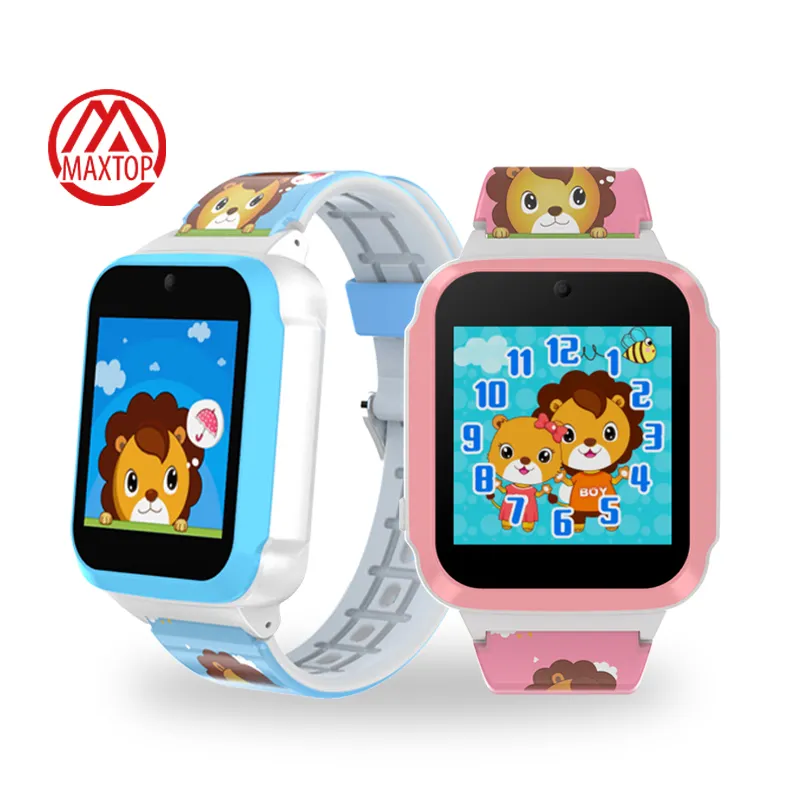 Maxtop 제조 업체 개인 레이블 OEM 어린이 스마트 시계 여자 게임 Smartwatches 사용자 정의 전체 터치 아이 스마트 시계