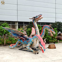 GO-73 Dragon occidental réaliste artificiel de dinosaure animatronique grandeur nature avec ailes