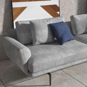 आधुनिक घर के लिविंग रूम सोफा सेट फर्नीचर सफेद लिनन पंख क्रीम बेज कपड़े एल आकार के कोने मॉड्यूलर कूचेस - Product Image 5