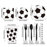 Nouvel ensemble de décorations de fête sur le thème du football pour la remise des diplômes, le Ramadan et Diwali : assiettes et gobelets en papier jetables, bannière et nappes