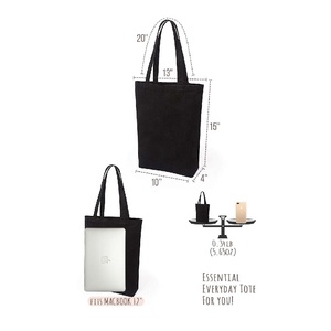 Tùy Chỉnh Bán Buôn Đen 12Oz Cotton <span class=keywords><strong>Canvas</strong></span> <span class=keywords><strong>Tote</strong></span> Bag Với Logo - Product Image 4