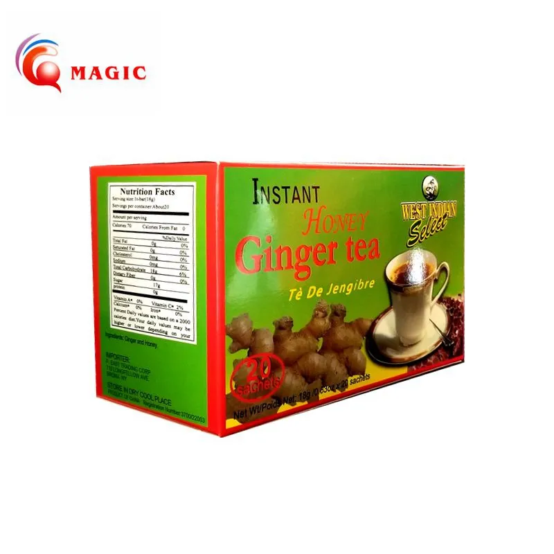 Ginger tea with honey 18g*10 sachets/box, Instant Honeyed Ginger Drink, Ginger Tea on sale China manufacturer