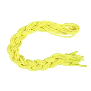 Pemasok kabel tali serut poliester bulat kualitas tinggi tali Hoodie kustom tali bulat poliester Premium dengan ujung logam