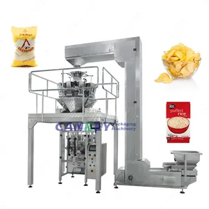 Fully Automatic Multihead Weigher Chips Packaging Granular Seeds Rice Pouch Packing Machine