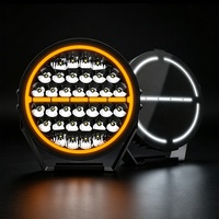 Feux de route LED 9/7 pouces, ambre, DRL, homologués Emark, IP68, coque noire, 12V 24V, feux de travail LED tout-terrain pour 4x4, SUV, ATV, Scania, Volvo, camion