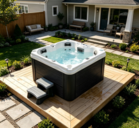 Bain à remous extérieur en acrylique avec système de chauffage, pour 3 personnes, idéal pour jardin, piscine, hôtel