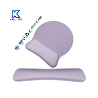 Ensemble repose-poignets et tapis de souris ergonomique personnalisé, design dégradé, contraste de couleurs, en caoutchouc naturel et tissu à mémoire de forme