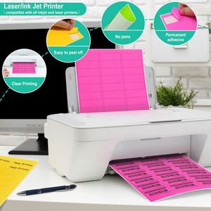 Etiquetas Autoadhesivas Fluorescentes de Neón FX A4 (8.5x11 Pulgadas) para Códigos de Barras, 30 Etiquetas por Hoja, Etiquetas de Envío para Impresora - Product Image 3