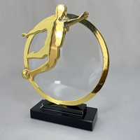 Plaque de trophée de ballon de football en métal couleur or argent bronze MH-NJ0267