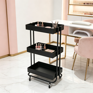 <span class=keywords><strong>Chariot</strong></span> de rangement roulant en métal doré pour salon de beauté, avec roues, pour salon de manucure, coiffure, spa, <span class=keywords><strong>chariot</strong></span> organisateur d'outils - Product Image 4