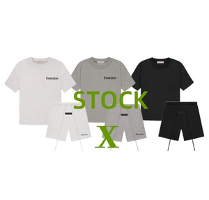 Bán buôn thiết yếu ss22 người đàn ông của quần short và TEE ánh sáng bột yến mạch và bột yến mạch tối và căng quần short quá khổ & Ngắn Tay Áo sơ mi - Product Image 1