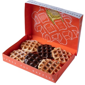 Eco Friendly Food Grade Cardboard Paper Bubble Waffle Packaging Box Mini Pancake Packaging Waffle Box