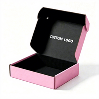 Boîtes d'expédition pliables personnalisables avec impression de logo, design bicolore, boîte à courrier en carton ondulé pour emballage de bijoux et cadeaux