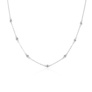 Affascinante collana d'argento zirconi in oro rosa rodiato catene geometriche a forma di ala di Design diamante principale alla moda per il fidanzamento - Product Image 1