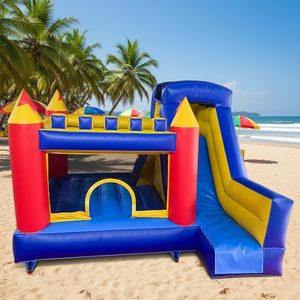 <span class=keywords><strong>Castillo</strong></span> Inflable de PVC para Exteriores de 4m*4m*2.5m con Tobogán, Casa Inflable con Tobogán para Niños, para Interiores y Exteriores - Product Image 2