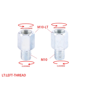 Paket <span class=keywords><strong>2</strong></span> pasang adaptor cermin spion sepeda motor skuter M10 M8 8 mm jam penghitung mengenai perubahan benang Kiri Kanan - Product Image 5