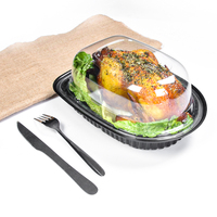 Boîte alimentaire jetable Sunzza avec couvercle transparent en plastique pour poulet rôti chaud, emballage à emporter