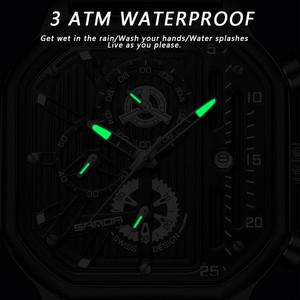 Reloj de Hombre Sanda 7058 con Calendario Luminoso Cuadrado, Reloj de Pulsera de Cuarzo Moderno a Prueba de Agua con Correa y Banda de Acero - Product Image 6