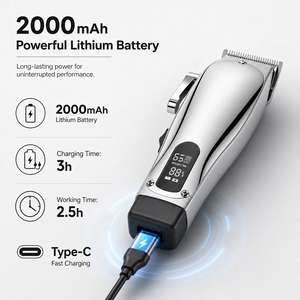 <span class=keywords><strong>Tondeuse</strong></span> à cheveux sans fil PRITECH pour homme, <span class=keywords><strong>tondeuse</strong></span> professionnelle pour barbier, 6500 tr/min, batterie 2000 mAh, machine à raser 10 W - Product Image 5
