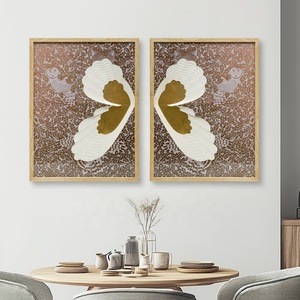 JZ moderno grande 3D Matboard mariposa decoración del hogar pintura arte de medios mixtos arte hecho a mano impresión abstracta Hotel vestíbulo arte de pared - Product Image 5