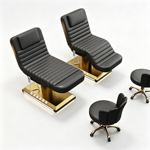 Table de massage électrique de luxe en cuir PU blanc à 3 moteurs pour salon de beauté, lit de cils électrique, lit de massage facial électrique pour spa - Product Image 4