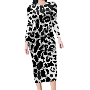 Vêtements de <span class=keywords><strong>grande</strong></span> <span class=keywords><strong>taille</strong></span> pour femmes Robes de style hawaïen rose élégant pour dame Vêtements de Saint-Valentin Robes de bureau à manches longues pour femmes Robes Maxi - Product Image 4