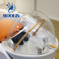 Lit de spa capillaire et fauteuil de massage MOOLIN de qualité professionnelle avec fonction électrique, en cuir PU, lit de massage thaïlandais pour shampoing, idéal pour l'hôtellerie