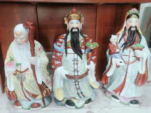 Estatua de Dios <span class=keywords><strong>Zhong</strong></span> Kui <span class=keywords><strong>Fu</strong></span> Lu Shou de Porcelana China Hecha a Mano, Decoración Feng Shui para el Hogar, Adorno de Cerámica - Product Image 4