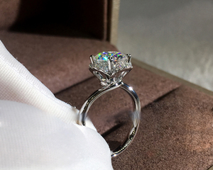<span class=keywords><strong>Bague</strong></span> <span class=keywords><strong>de</strong></span> fiançailles <span class=keywords><strong>de</strong></span> luxe à 6 griffes en forme <span class=keywords><strong>de</strong></span> <span class=keywords><strong>flocon</strong></span> <span class=keywords><strong>de</strong></span> <span class=keywords><strong>neige</strong></span> pour femme, style diamant, avec zircon cubique taille brillant rond, bijou <span class=keywords><strong>de</strong></span> mariage - Product Image 2