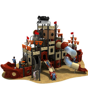 Новые многофункциональные комбинированные горки из стали и пластика серии «Пиратский корабль» на заказ от производителя для больших общественных школ - Product Image 5