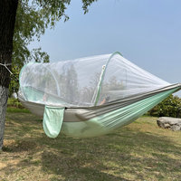 Hamac de survie extérieur durable anti-moustiques en nylon, tente imperméable à ouverture rapide avec moustiquaire pour le camping