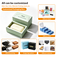 Caja de Jabón de Papel Texturizado con Logotipo en Relieve Personalizado, Empaque Personalizado para Jabón en Barra Natural y Orgánico, Envoltura de Regalo de Belleza