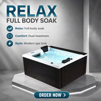 Baignoire autoportante intelligente en acrylique grand format avec fonction massage et chauffage, bain à remous pour deux personnes