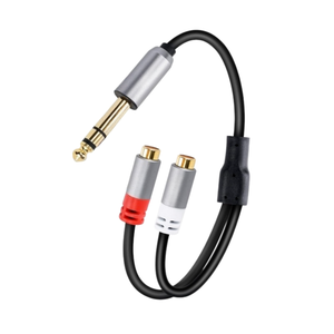 <span class=keywords><strong>Cable</strong></span> Adaptador Divisor en Y de 6.35mm a Doble <span class=keywords><strong>RCA</strong></span>, TRS Estéreo Macho a <span class=keywords><strong>2</strong></span> <span class=keywords><strong>RCA</strong></span> Hembra para Amplificador y Guitarra - Product Image 1