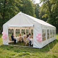 Carpa de Boda Blanca de Lujo, Resistente al Viento, Impermeable, con Protección UV 2620, Estructura Personalizada, Marco de Acero Galvanizado, Paredes Laterales de PVC