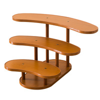 Étagère de rangement moderne à trois niveaux en bambou, écologique et durable, idéale pour l'exposition de tasses, jouets, produits d'aromathérapie et boissons
